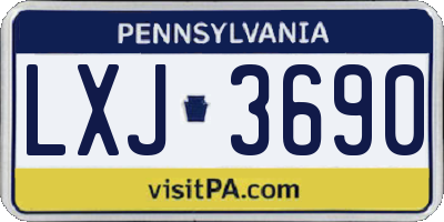 PA license plate LXJ3690