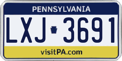 PA license plate LXJ3691