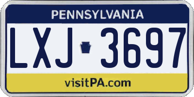 PA license plate LXJ3697