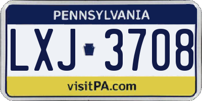 PA license plate LXJ3708