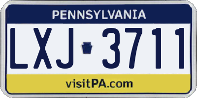PA license plate LXJ3711