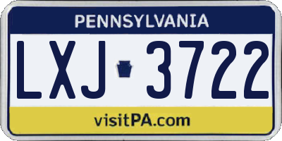 PA license plate LXJ3722