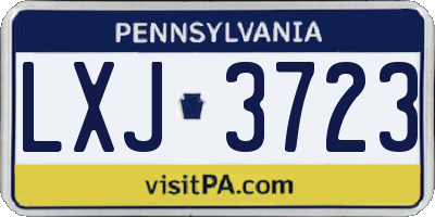 PA license plate LXJ3723
