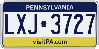 PA license plate LXJ3727