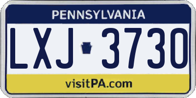 PA license plate LXJ3730