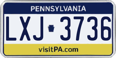 PA license plate LXJ3736