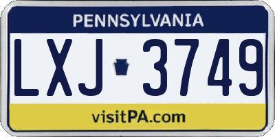 PA license plate LXJ3749