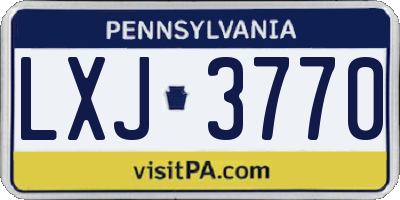 PA license plate LXJ3770