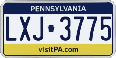 PA license plate LXJ3775