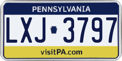 PA license plate LXJ3797