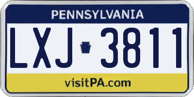 PA license plate LXJ3811