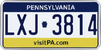 PA license plate LXJ3814