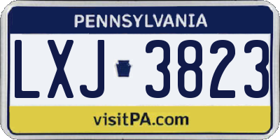 PA license plate LXJ3823