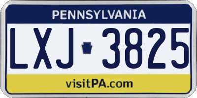 PA license plate LXJ3825