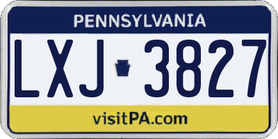 PA license plate LXJ3827