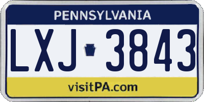 PA license plate LXJ3843