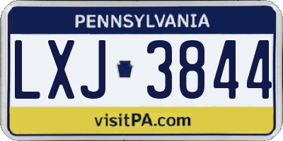 PA license plate LXJ3844