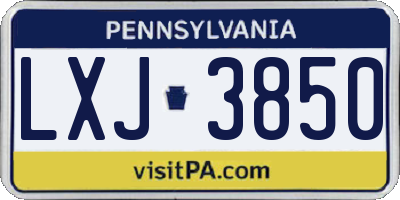 PA license plate LXJ3850