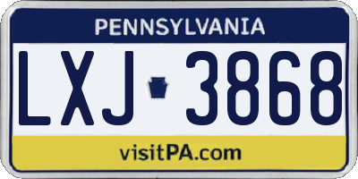 PA license plate LXJ3868