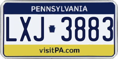 PA license plate LXJ3883