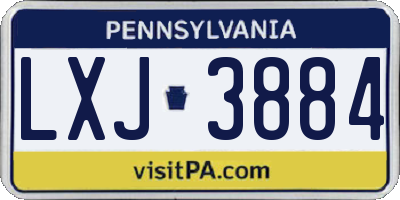 PA license plate LXJ3884