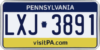 PA license plate LXJ3891