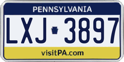 PA license plate LXJ3897