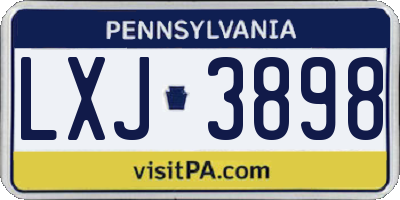 PA license plate LXJ3898