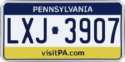 PA license plate LXJ3907