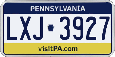 PA license plate LXJ3927
