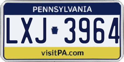 PA license plate LXJ3964