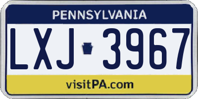 PA license plate LXJ3967