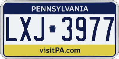 PA license plate LXJ3977