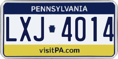 PA license plate LXJ4014