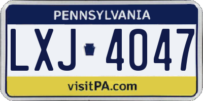 PA license plate LXJ4047