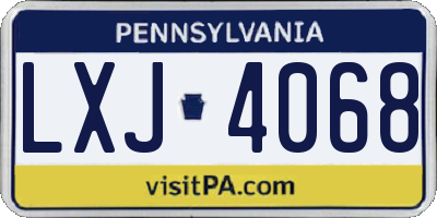 PA license plate LXJ4068