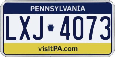PA license plate LXJ4073