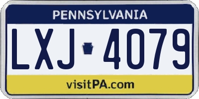 PA license plate LXJ4079