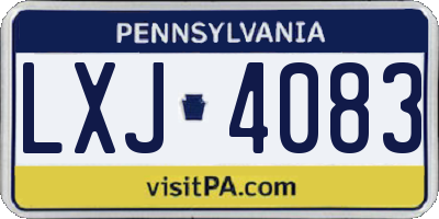 PA license plate LXJ4083