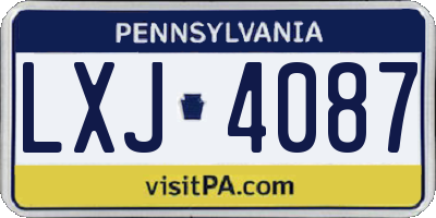 PA license plate LXJ4087