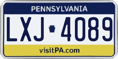 PA license plate LXJ4089