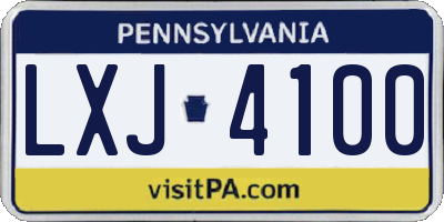 PA license plate LXJ4100