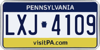 PA license plate LXJ4109