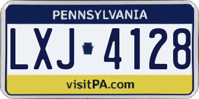 PA license plate LXJ4128