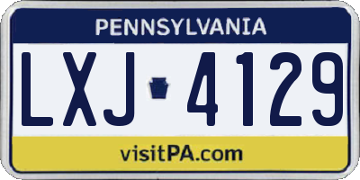 PA license plate LXJ4129