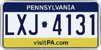 PA license plate LXJ4131