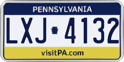 PA license plate LXJ4132