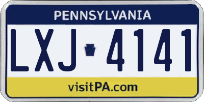 PA license plate LXJ4141