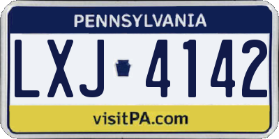 PA license plate LXJ4142