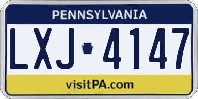 PA license plate LXJ4147